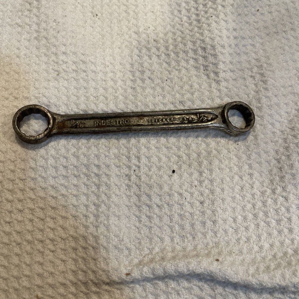 Indestro Box Wrench 9/16" x 1/2" Drop Forged Select Steel. Chicago, USA, Used